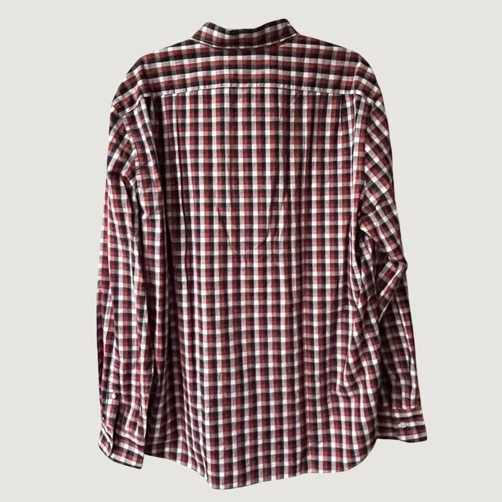 J Crew Long Sleeve Plaid Button Down Shirt Mens XXL Red Navy Flex Preppy NWT